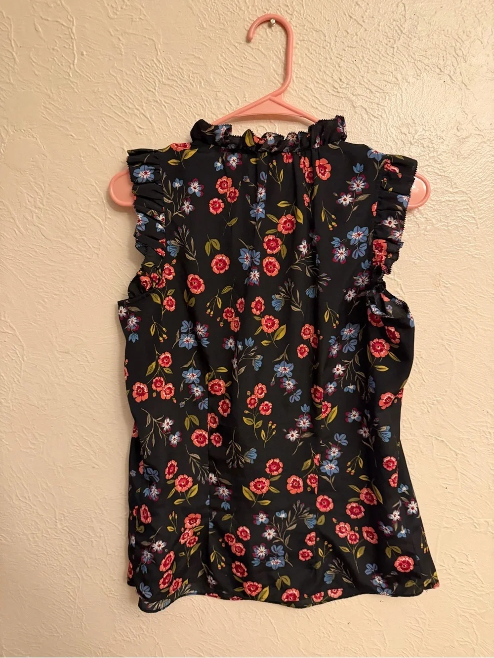 Kate Spade Floral Ruffle Wild Ones Meadow Yoke Top Sleeveless Blouse Tank Top